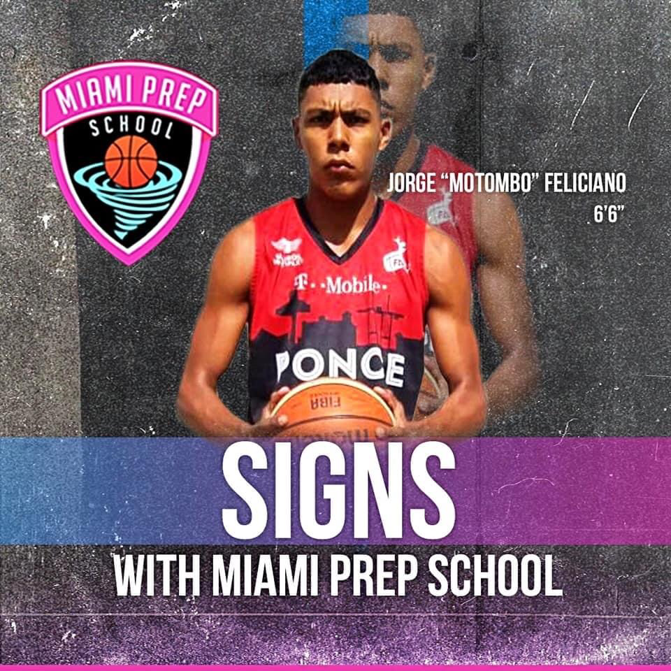 Miami Prep signs standout player from Puerto Rico. Jorge “Motombo” Feliciano is a 6’6” freakish athlete that plays above the rim. “Motombo” plays with a chip on his shoulder. This kid has all the skills to play D-1. Congratulations and welcome to Miami Prep. <a href="/CoachJCardona10/">Juan Cardona</a>