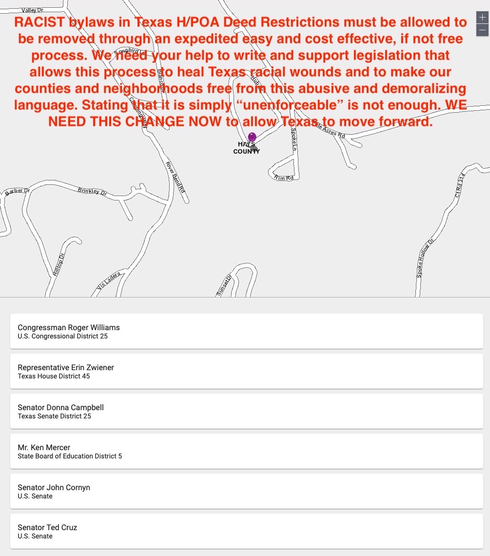jenellmv's tweet photo. Texas HOA bylaws contain racist discrimination language today. Help us change the law that would allow us to remove it fast, easy and free. Sign here in support and share! https://t.co/2m7w3BrgLP https://t.co/sz3fhlszvy