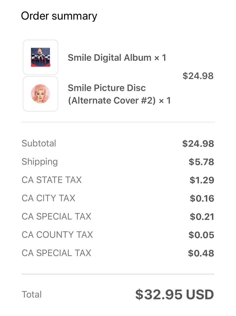 Well I ended up buying just 1 Album!!!!! I really want them all but they’re all the same album and I already bought the other Smile Exclusive Vinyl so now I’m gonna have 2 Smile Vinyls already so I guess I’ll settle for just 2  #Smile  #SmileSunday  @katyperry