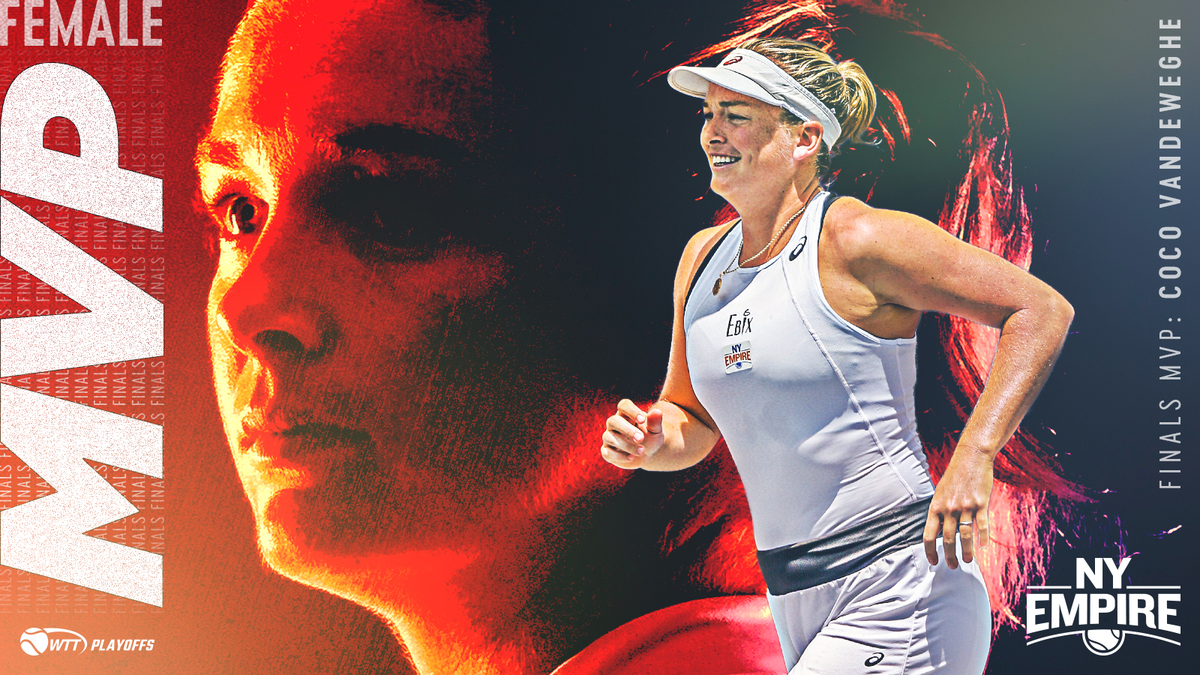 WorldTeamTennis's tweet photo. #WTT2020: Congratulations to @CoCoVandey for being named 2020 #WTTChampionship Female MVP after helping lead the @nyempiretennis to an epic come-from-behind win against the @ChicagoSmashWTT to claim the #KingTrophyπ! #EveryPointCounts https://t.co/PtMRNJsGlN