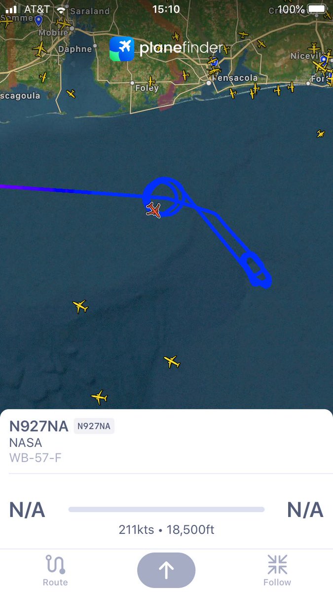 rhluttrell's tweet image. NASA WB57 looking down on crew dragon, welcome home!!! #asknasa