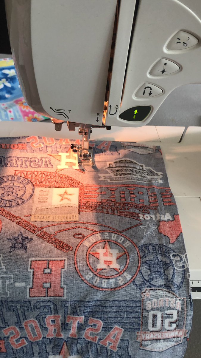 MrsKWillard's tweet photo. When your husband is headed back to his classroom in the middle of a pandemic and you feel useless...sewing him a weeks worth of masks in fabrics that will make him smile! What are you doing to support teachers?! https://t.co/OqgoKYuo5x