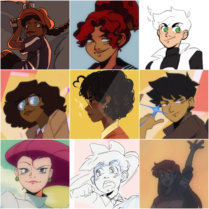 My characters: smiling and facing left #faceyourart 