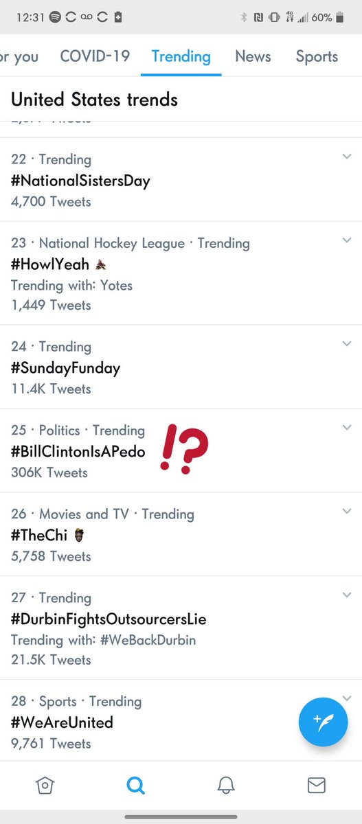 Littlelito323's tweet photo. #BillClintonIsAPedo is getting more and more retweets yet is going down on the trending list...whats up with that twitter?? Lol https://t.co/i941mJAYA2