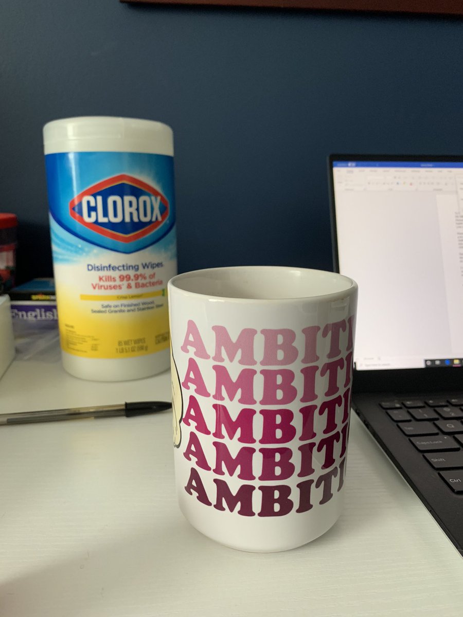 Working on letters of recommendation for former students this afternoon. #clorox #cupofambition