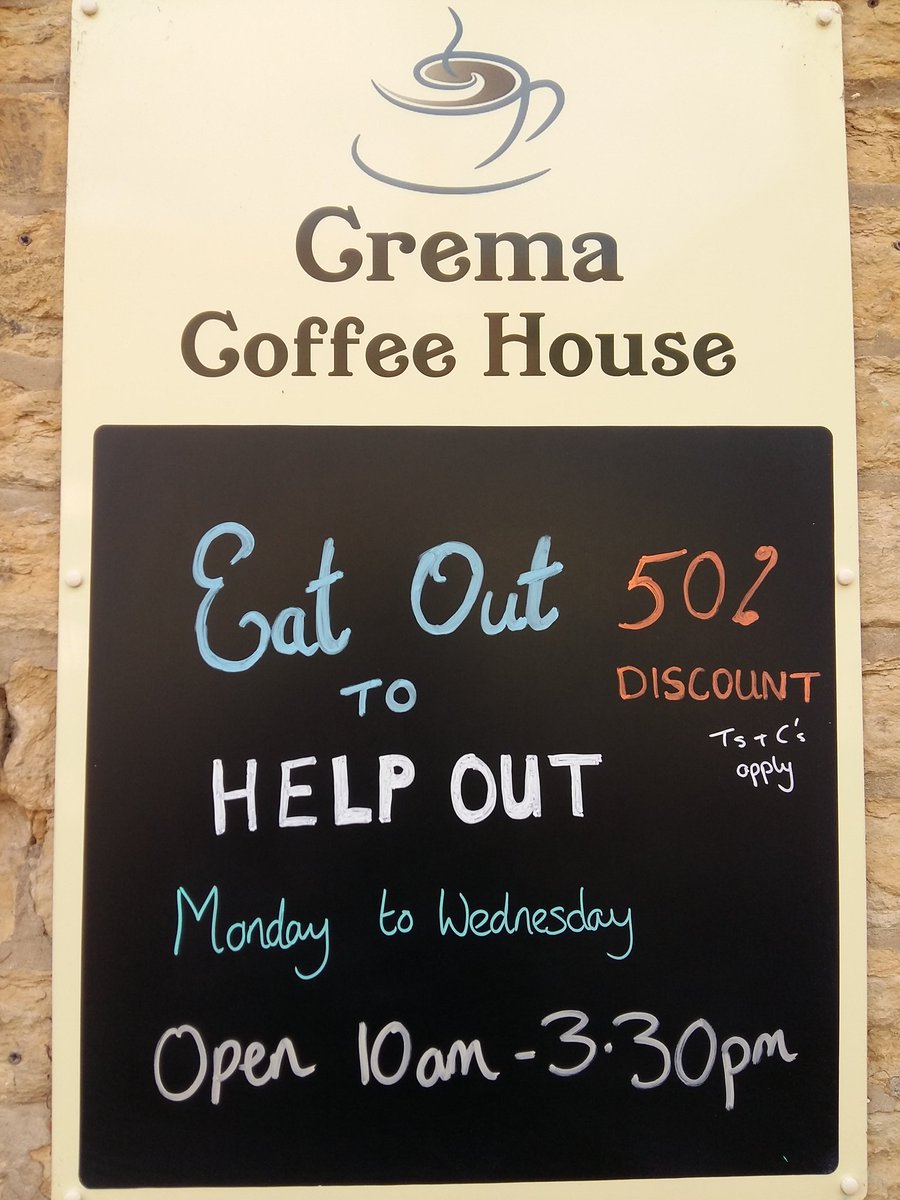 Don't forget - tomorrow is the first day of the Eat Out to Help Out Scheme. See you then!