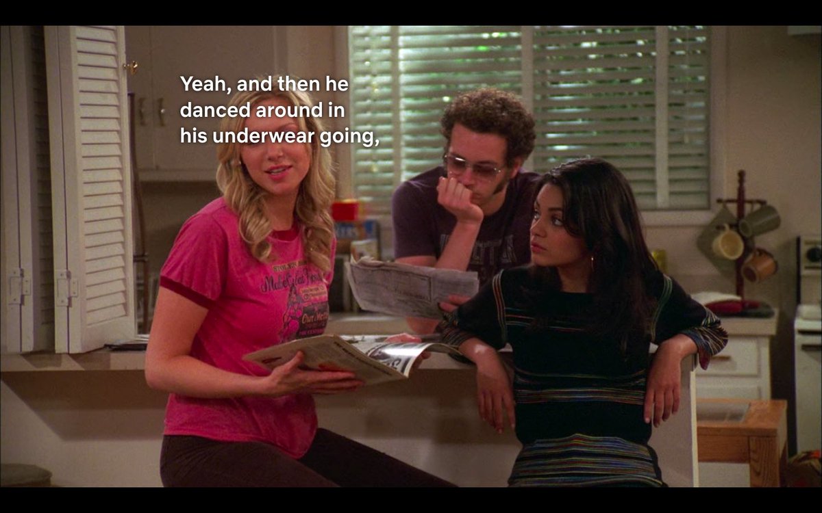 oocsitcoms's tweet photo. donna canonically spanks eric and y’all wanna pretend she didn’t peg him too https://t.co/qjDWQgqhJp