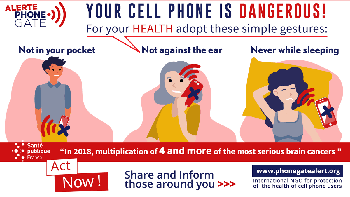 Stop5GWisconsin's tweet photo. French cell phone awareness campaign.  #PracticeSafeTech https://t.co/FNwBI1Caxu