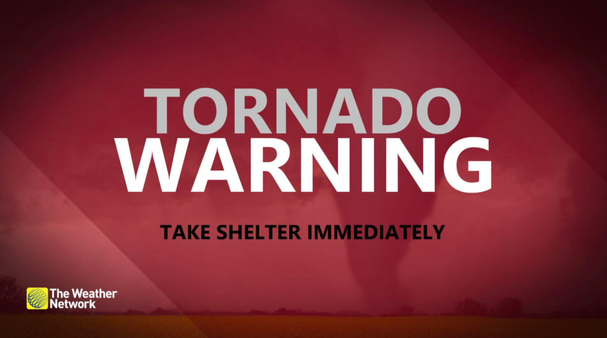 weathernetwork's tweet photo. Tornado WARNING issued for Ottawa South, Richmond, Metcalfe, Smiths Falls, Perth, Eastern Lanark County. Seek shelter immediately #ONStorm https://t.co/nBVEbcTPu6