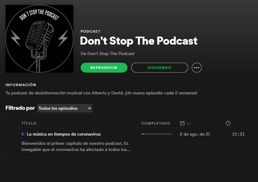 DontStopThePod's tweet photo. ¡Primer episodio ya en línea!, escúchanos en Spotify, Ivoox y Youtube- #podcast #Musica https://t.co/Q6QGy3K9EM