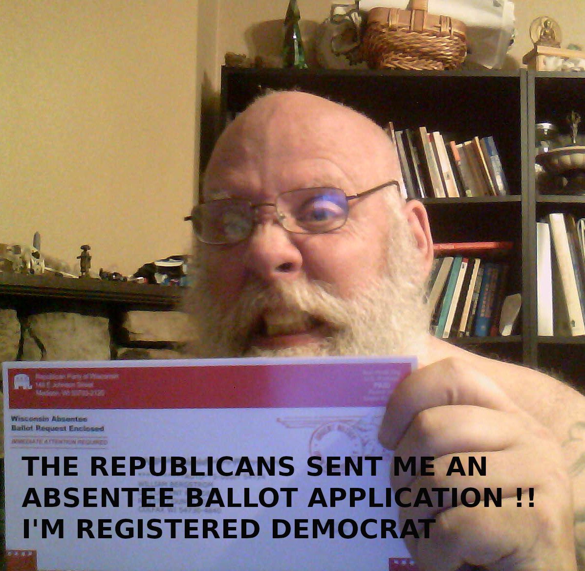 So WISCONSIN is by far winning by sending out absentee ballots to EVERYONE! Thanks  @acupoker for sharing this shady behavior by a party that claims  #VoteByMail to be so corrupt 