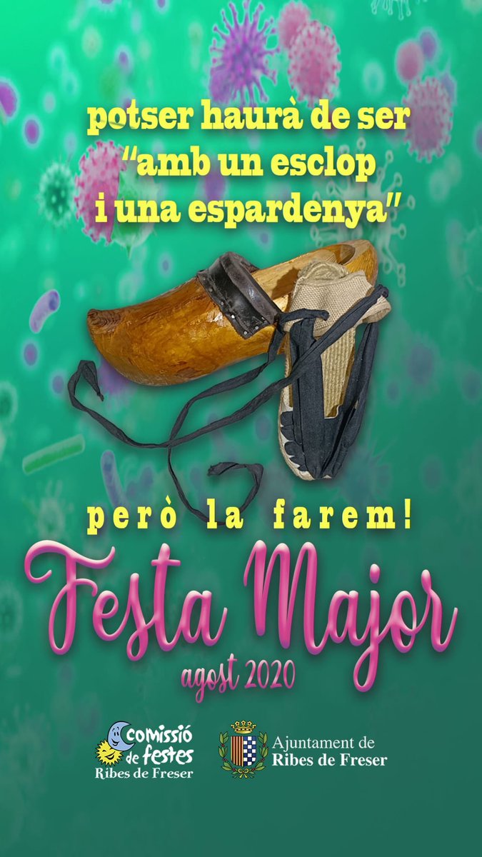 LaComideRibes's tweet photo. Potser haurà de ser “amb un esclop i una espardenya” però la farem! 💪🏼
Us esperem del 13 al 17 d’agost als carrers de Ribes! 🤩🎉 https://t.co/tzkBUpYEg2