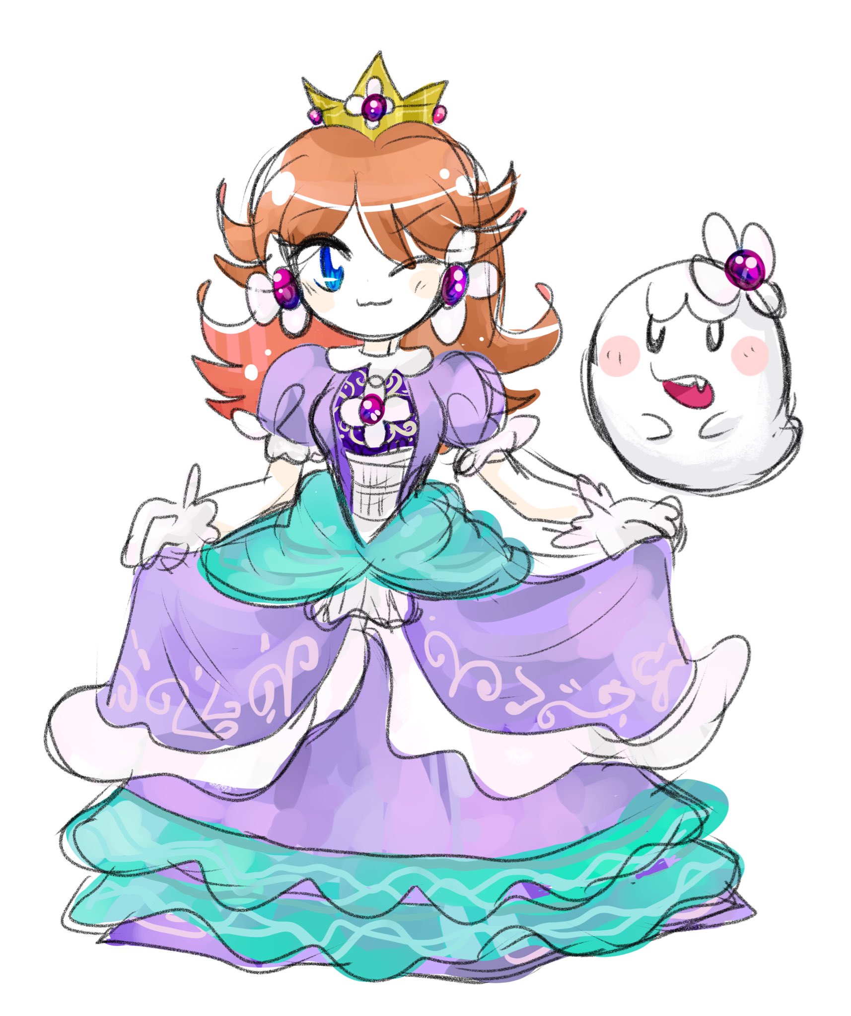 らくがきしたがり屋skeb Commission募集中ですっ Princessdaisy デイジー姫 Supermario スーパーマリオ マリオ イラスト らくがき アナログ テレサ Boo パープル姫 T Co F4yvdbtovz Twitter