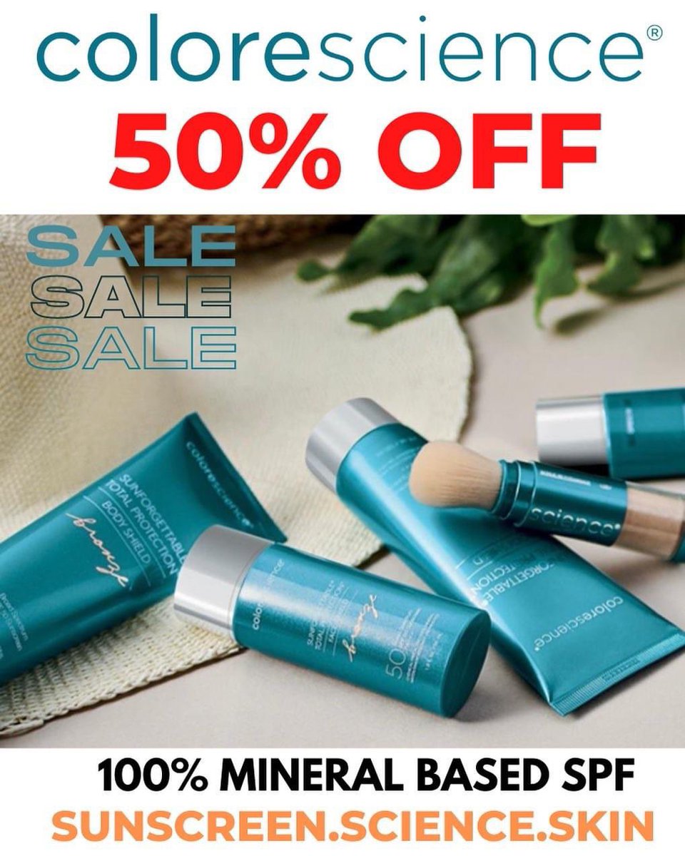 Out with the Old, time for something bigger and better! All Colorescience products 50% OFF.  
#spf #mineralsunscreen #chicago #protectyourskin #weariteveryday #preventskincancer #reefsafe #colorescience @avillechamber