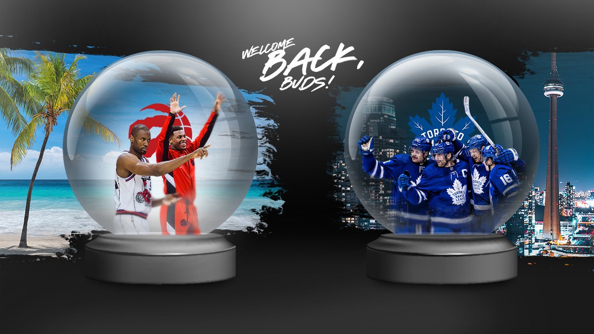 Raptors's tweet photo. Welcome back buds.

Hold it down in TO for us.

#WeTheNorth x #LeafsForever https://t.co/3hSyfyz4Ha