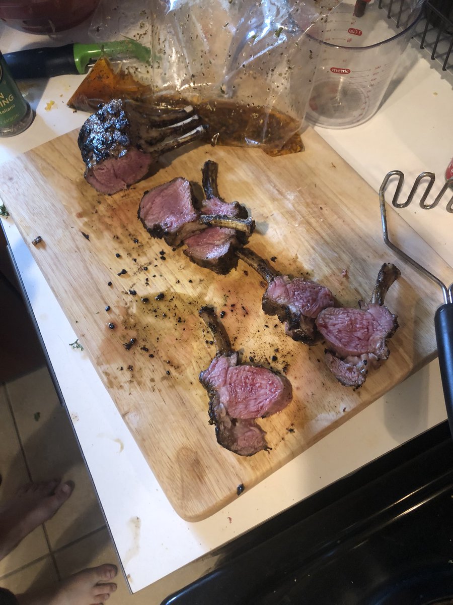 KelsieRedburn's tweet photo. @GordonRamsay what do you think of my boyfriends first time cooking (and cutting) lamb? #QuarantineLife https://t.co/o4FCBaMgqM