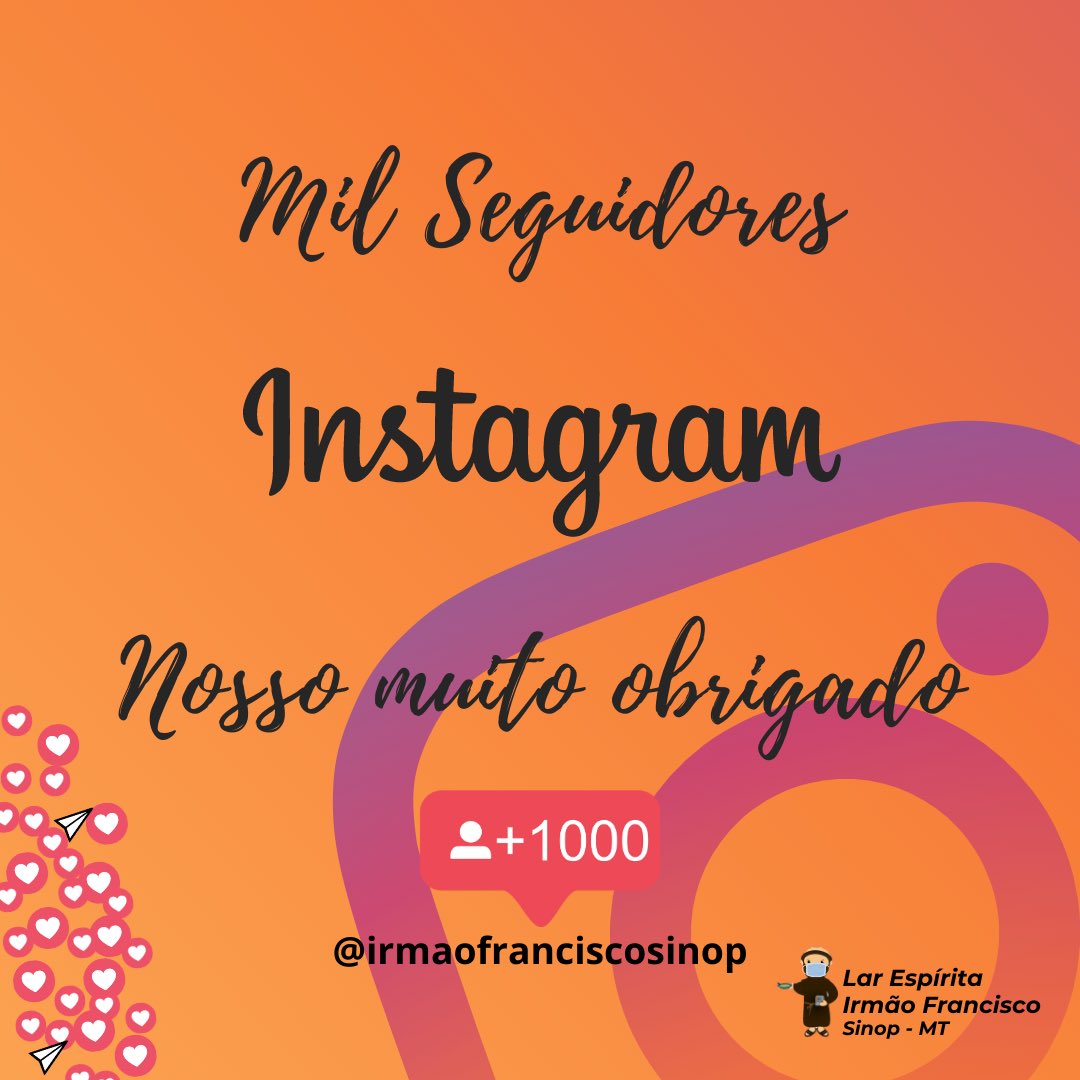 IrmaoFrancisco1's tweet photo. Somos mais de mil corações buscando evolução espiritual.
Gratidão a todos!
Mais de 1000 seguidores lá no Instagram.
Continuemos divulgando a Boa Nova!
#espiritismo #irmãofrancisco #concafras #1k #followers #divulgação #sinop https://t.co/heeJrf0OsD