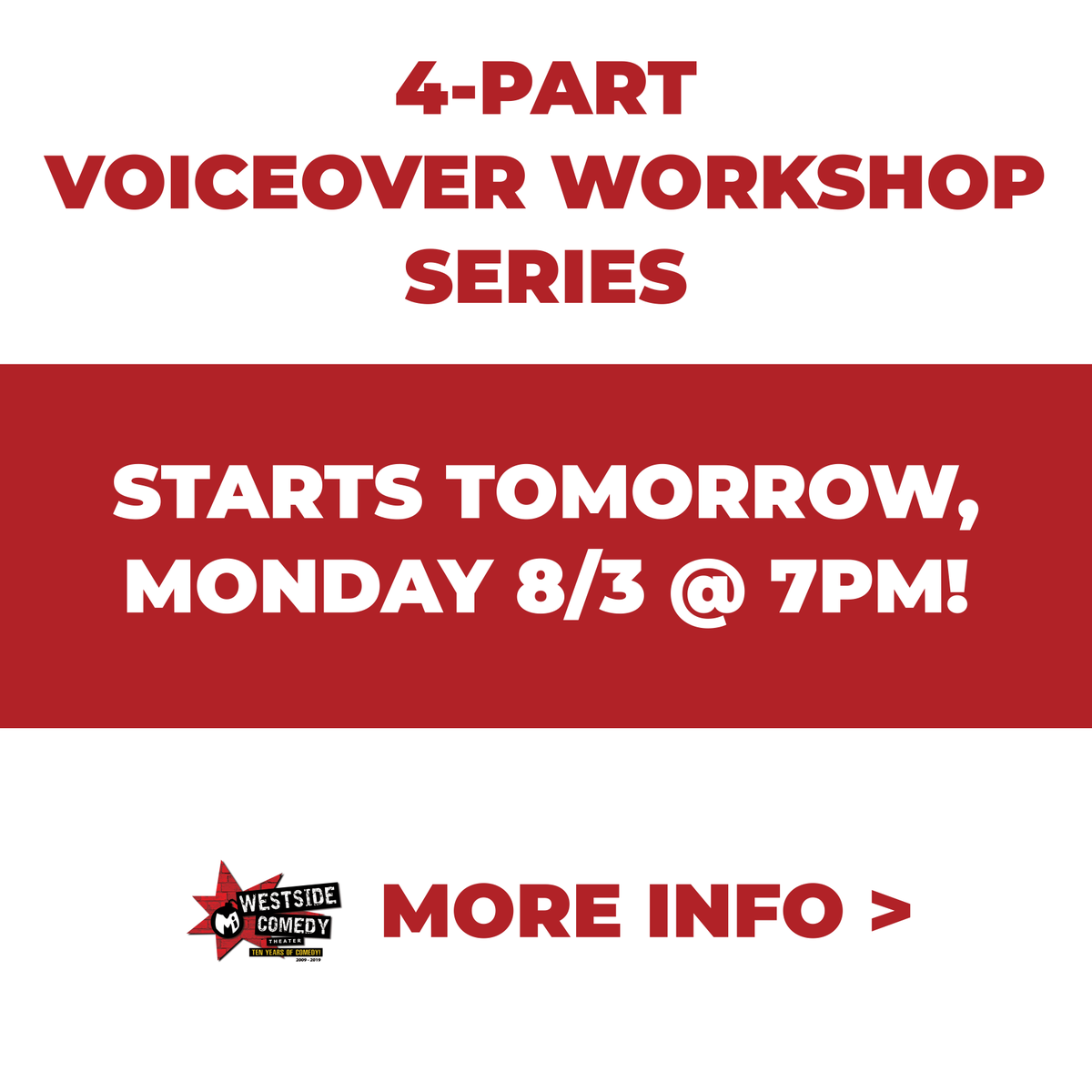 westsidecomedy's tweet photo. Keep building your resume and learn how to create your own home studio for voiceover work! We meet on Zoom starting tomorrow night. https://t.co/OYbiAAffWQ
#voiceover #VO #voiceactingauditions #VoiceActors #thingstodoinquarantine #actorlife https://t.co/IqDb3cJPDu