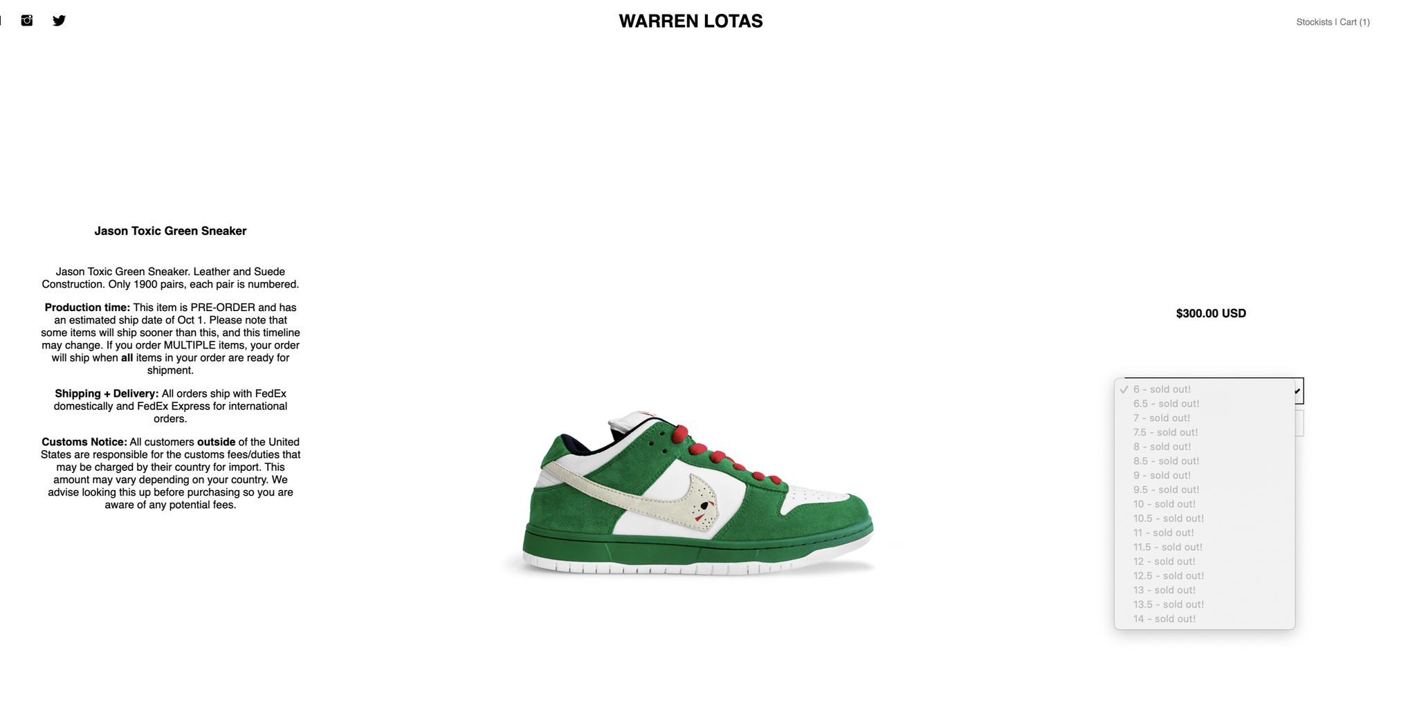 jason toxic green sneaker