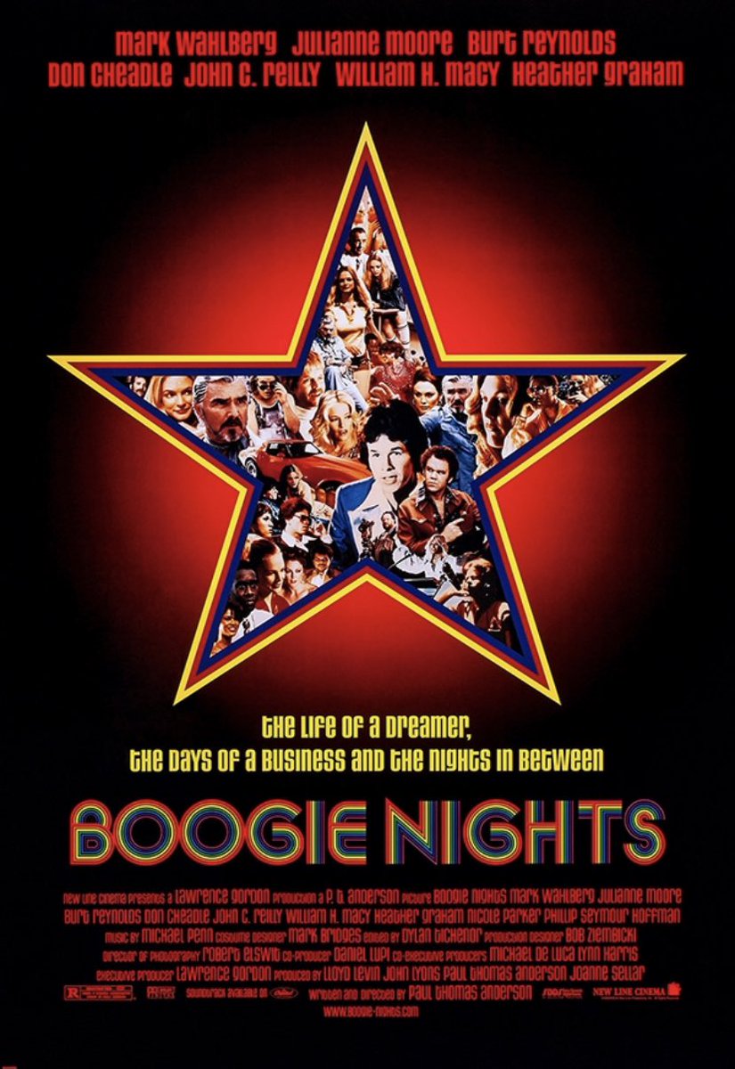 Boogie Nights (1997)I love this movie. It’s even better second time around. The love cast, the soundtrack, the story... it’s all so brilliant. Also an incredibly heartwarming story, even if it is about porn.