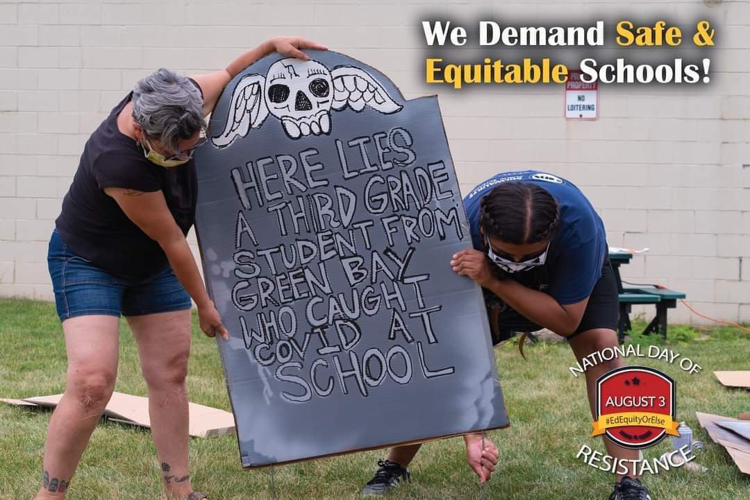 Milwaukee teachers union made fake tombstones to protest reopening schools