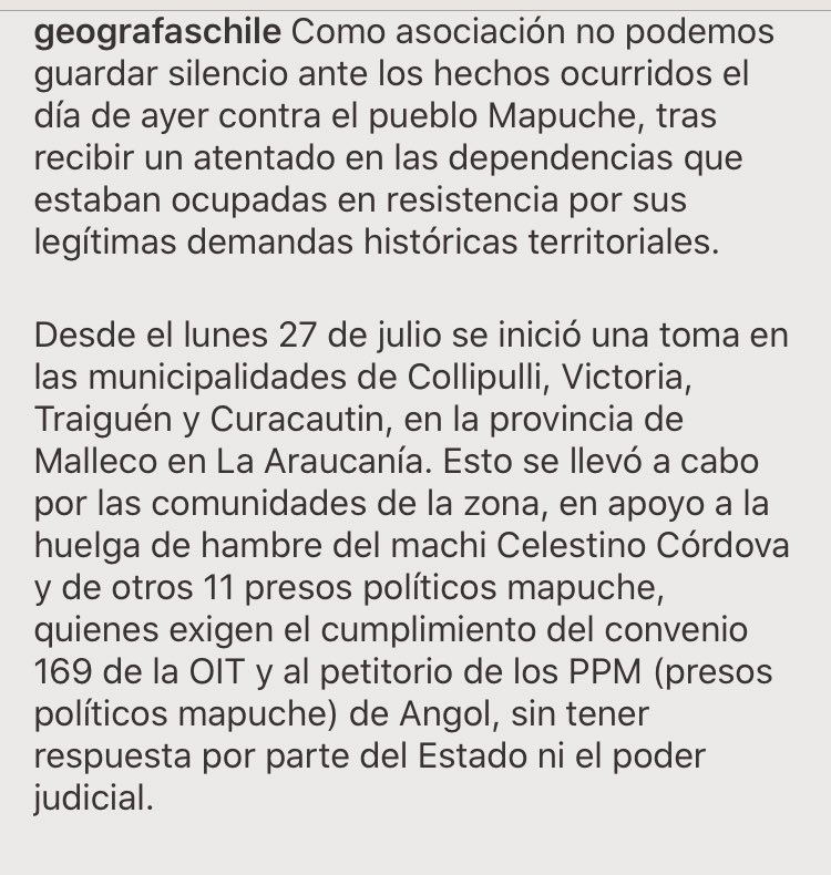 GeografasCL's tweet photo. Nos duele tremendamente lo que paso ayer 💔 #Curacautin https://t.co/6iKKsD2g6K