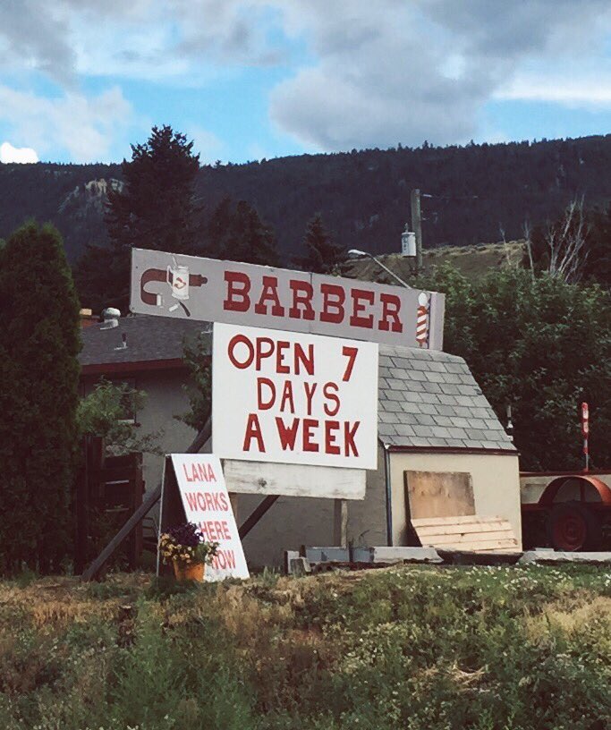 Lana works here now 💈 #roadtrip