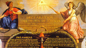 We are therefore far from the Declaration of the Human rights ...But maybe not that much.Note the discreet of Ouroboros on the Declaration of Human Rights and the all-seeing eye