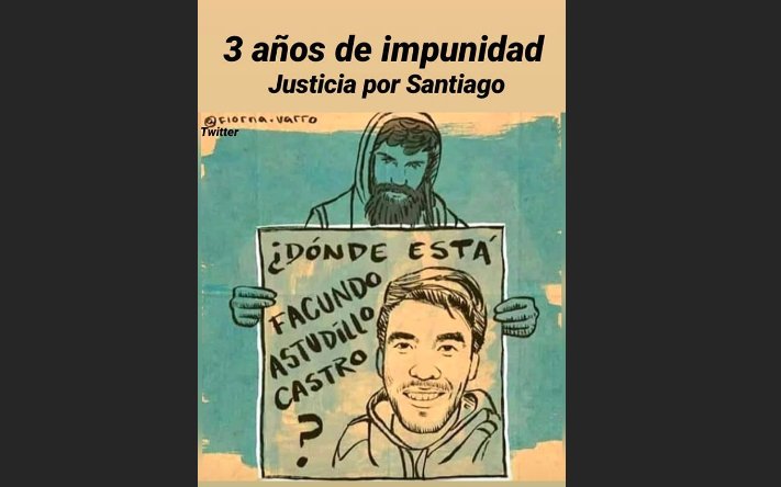 Seguimos exigiendo Justicia, ya fueron 3 años de impunidad. 

#JusticiaPorSantiago #SantiagoMaldonado #FacundoAstudilloCastro  #AparicionConVidaDeFacundo.