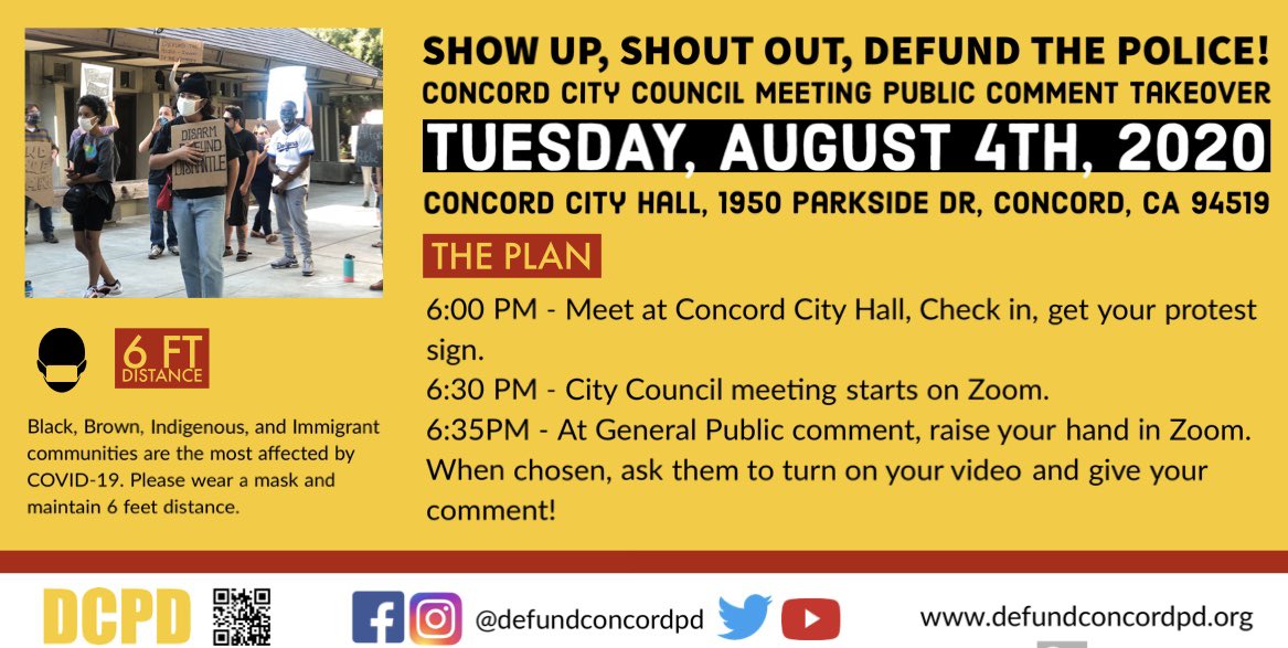 defundconcordpd's tweet photo. Join us Tuesday! @JusticeForMiles @rtrconcord @LiftUpCoCo @NAMIContraCosta @ContraCostaBLM @CCIRAlliance @cccrjc @ORContraCosta @dvcydsa  @DSAEastBay https://t.co/o9ywY0XXJa