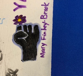 geoyapti's tweet photo. I love my pro-justice 'family'!

I was sad to not make it to Kathie's in #UnionHill to sign the #NoACP / #NoMVP #UnityBanner. I asked folks to add a powerfist w a flower &amp; sign for me. @svponton sent me the image.

So glad organizers included @concerned_city 
Thanks @browncolleen https://t.co/CCDyFynMrD