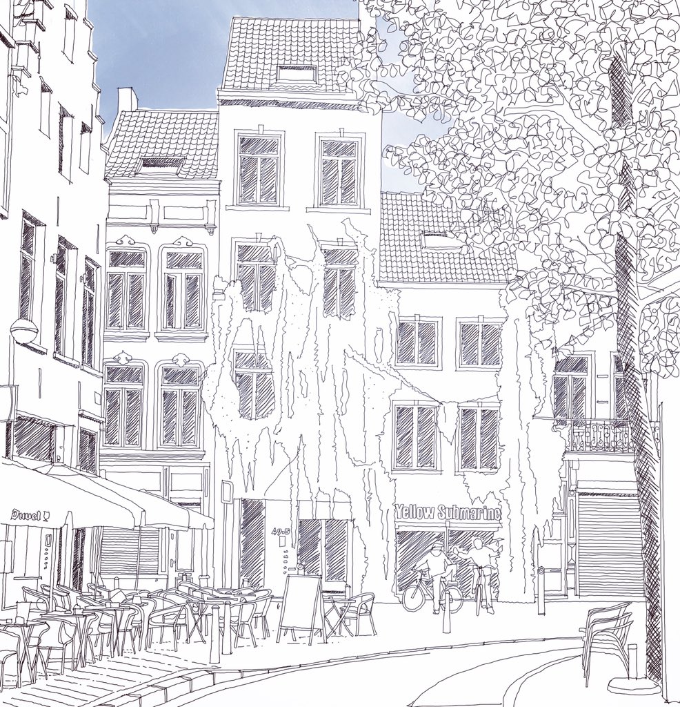 urban_suburb's tweet photo. Itβs time for a city break! (we wish!). I really loved #Antwerp when we took a @Tibbalds study trip there in 2017. Hereβs #Falconplein #lockdownsketching #ajsketchbook https://t.co/ft7GfkmdU6