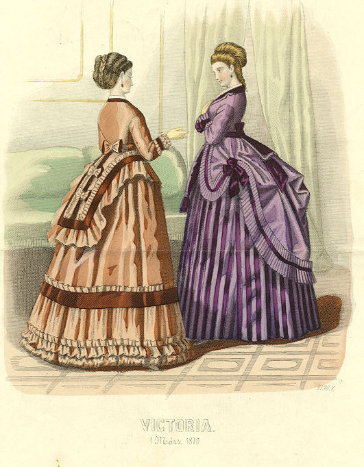 Much of this etiquette was passed by word of mouth, but books also gave specific rules for dressing, as did fashion magazines. So whether a lady was preparing for an evening at the opera or a quiet vacation, there was little doubt as to what sort of clothing she ought to wear.