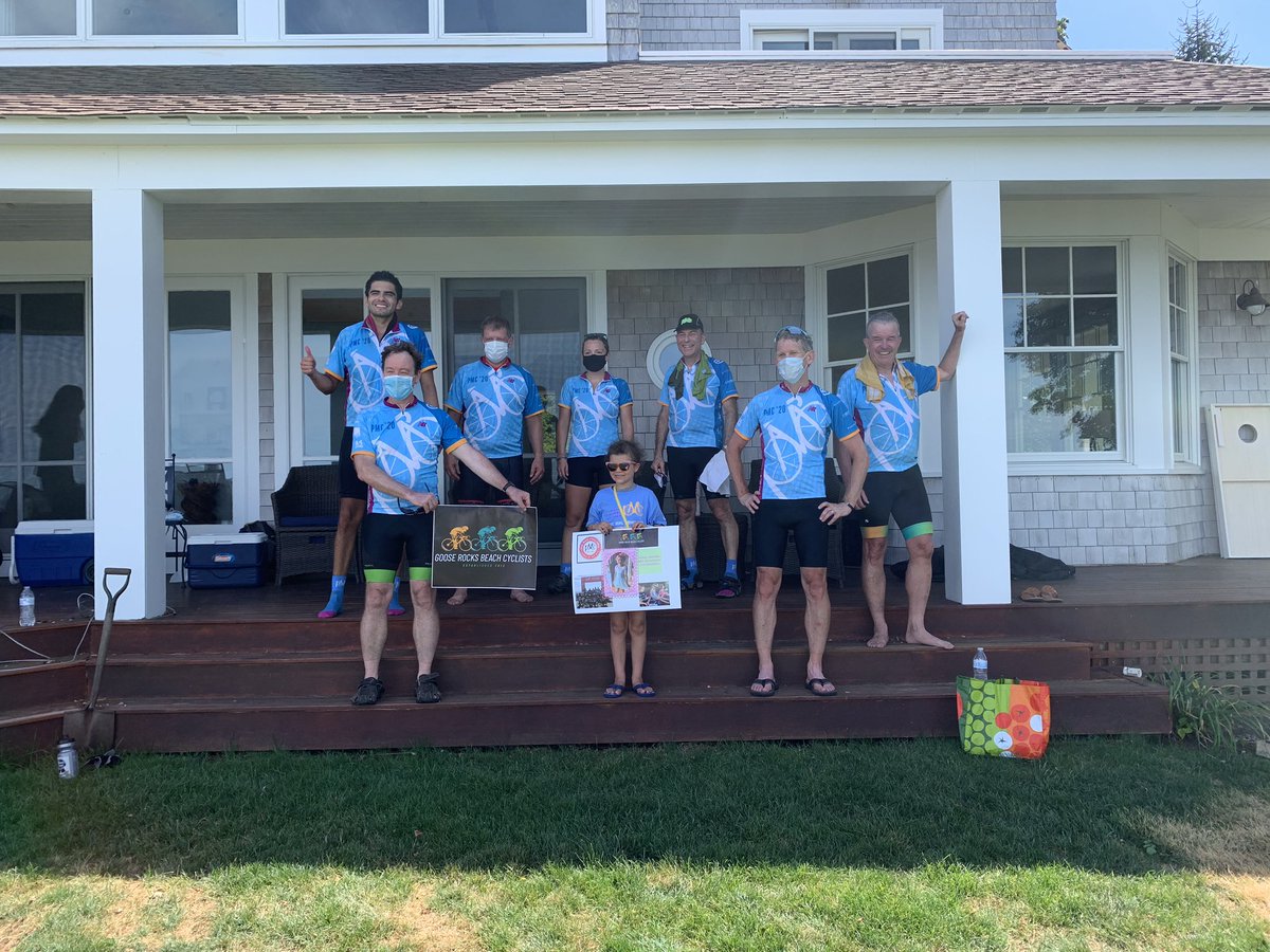 DJAlexanderIII's tweet photo. Maddie was lucky enough to be paired up with Goose Rocks Beach as their pedal partner.  So great to cheer them on.  @PanMass https://t.co/I25Nd9v0CK