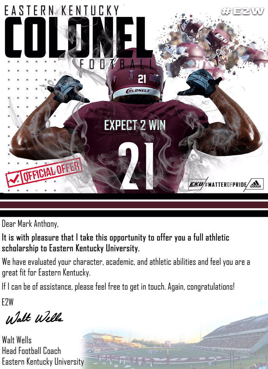 MarkAnthonyPre2's tweet photo. Thank you EKU football for the official offer!! @Erik_Losey @EKUWWells @Cox83Caleb @CoachDerekDay https://t.co/AFVwbca1Vo