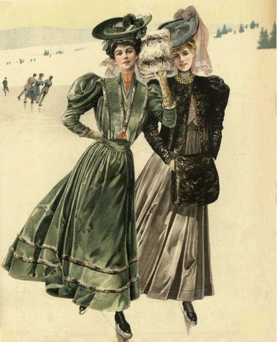 “The skirts must clear the ankle, and the sacque or basque must leave the arms perfectly free.”—The Art of Dressing Well, pg 57 (1870)