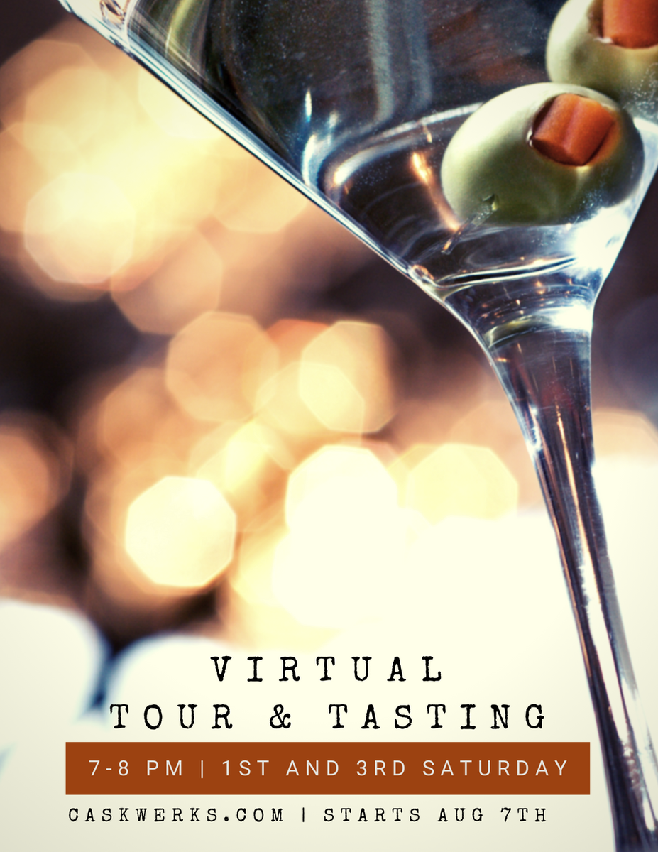 CaskWerks's tweet photo. 🎊🥂 VIRTUAL TOURS &amp; TASTINGS ARE HERE 🥂🎊 
Join us on Sat 8/22 for our first public virtual tour and tasting! Tickets include a choice of 2 #CaskWerks spirits, ginger beer, tonic water, a virtual distillery tour, a tasting, &amp; cocktail demo.

Get tickets: https://t.co/t082hIzDRh https://t.co/ACnELMrVFo