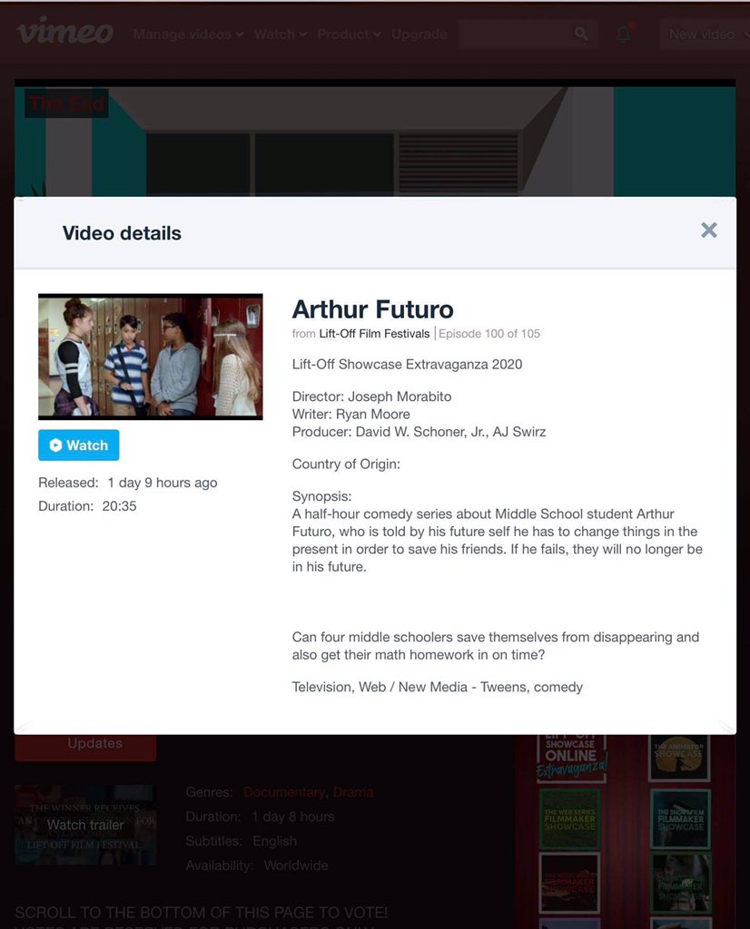 ArthurFuturoTV's tweet photo. #ArthurFuturo is currently screening at Web Series Filmmaker Showcase @liftoffnetwork.
Showcase Extravaganza is now live & accepting votes!
https://t.co/TvKNqRbboS
.
.
.
#LiftOffGlobalNetwork
#LiftOffFilmFestivals
#LiftOffShowcase
#LiftOffShowcaseExtravaganza
#SupportIndieFilm https://t.co/RE4ahnoHQP