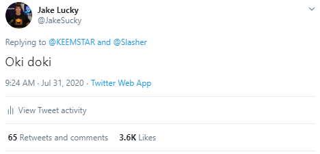 JakeSucky's tweet photo. Get ratio'd. Gamers stay on top. https://t.co/70uEETfiJk