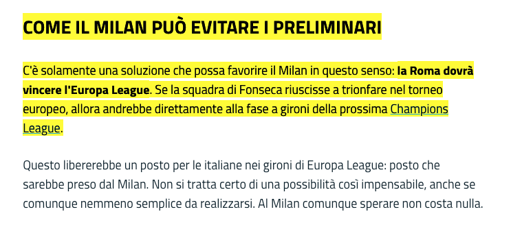 fabmosca's tweet photo. @s1fab @nonleggerlo no se vince solo la Roma il trofeo (e il Napoli no) il Milan va ai gironi di EL e la Lazio resta in UCL https://t.co/YM7kDDkDcl