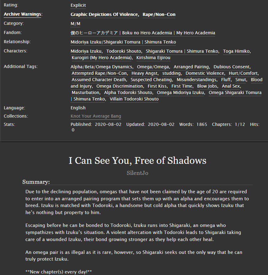 SilentJo's tweet photo. I've been looking forward to this for months, I'm so excited to share the beginning of my @KnotYABang fic today! I'll be uploading at least one chapter each day, so make sure to keep an eye on it! #ShigaDeku  #knotyouraveragebang

https://t.co/bpXSSv4Q7E https://t.co/izDjL9dtFh