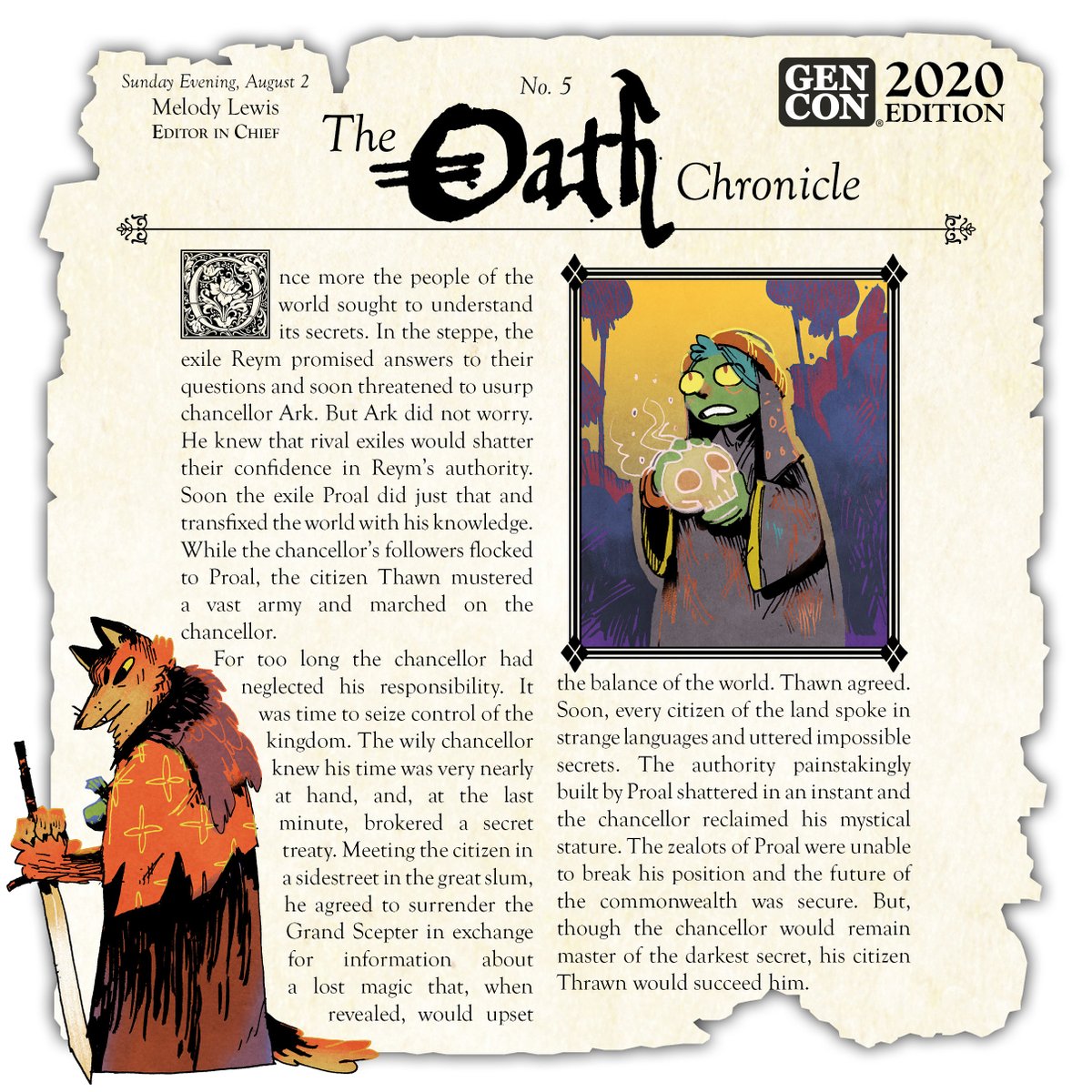 'The wily chancellor knew his time was very nearly at hand, and, at the last minute, brokered a secret treaty...'

The final installment... 

The Oath Chronicle No. 5 #OathGenCon #GenConOnline #OathBoardGame