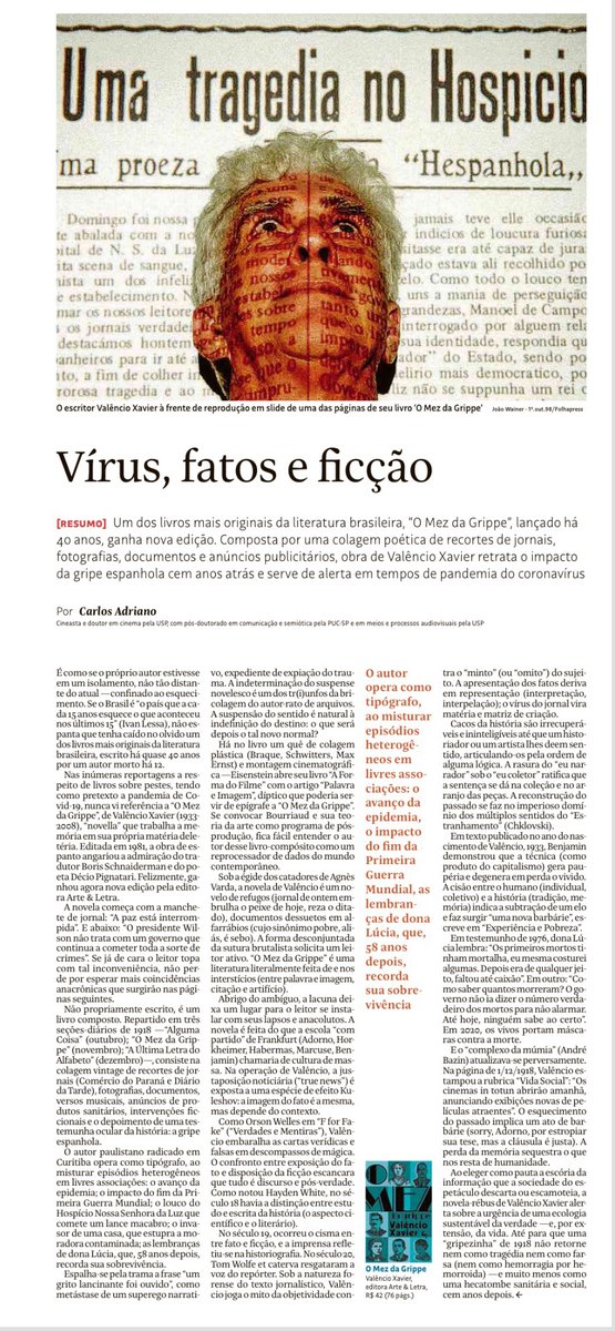 O Mez da Grippe do Valêncio Xavier na FolhaSP.