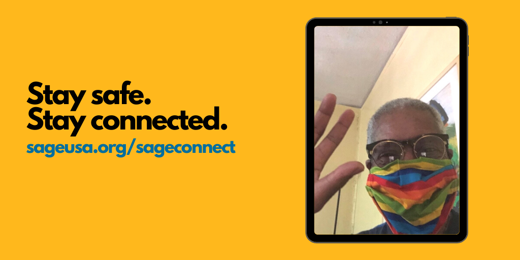 sageusa's tweet photo. #SAGEConnect makes staying connected to the #LGBT community 
✔️ Safe 
✔️ Easy 
✔️ Socially distant

Join us! Sign up to receive SAGEConnect calls at https://t.co/bniGcrnarj! 
#LGBTelders #LGBTaging #FindYourConnection https://t.co/Jqoe7BtzaY