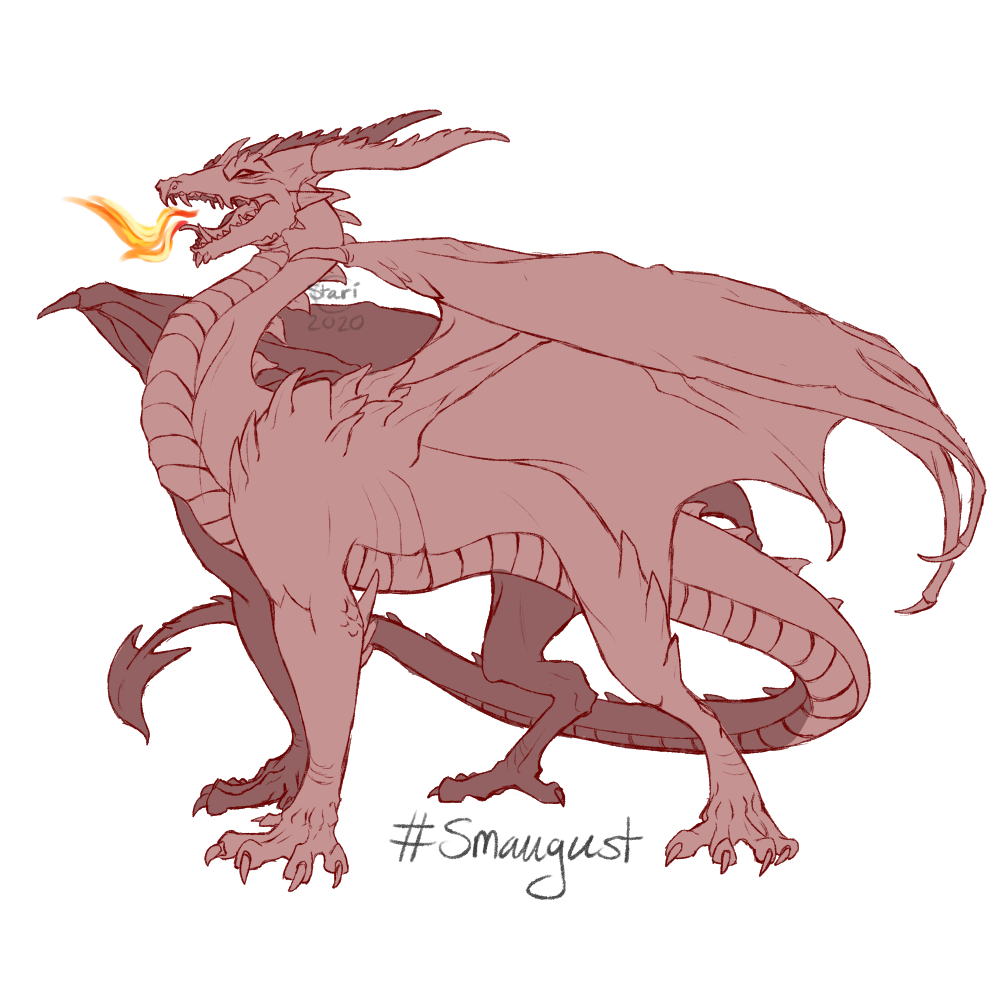 Starichampion's tweet photo. Doing some dragons for #smaugust2020 #Smaugust https://t.co/apRxOLg0GL