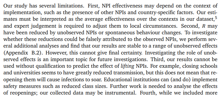 12/n Limitations are a bit more numerous, but two in particular I wanted to highlight:- Hard to dissociate some interventions- Some interventions not included