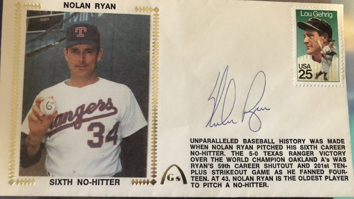 BrianHunt04's tweet photo. Yo @lunchmade or @blakejamieson either of you ever seen one of these? Was cleaning out my grandpas old boxes and stumbled upon this envelope with Nolan’s signature on it. #interestingfind #baseballrelics https://t.co/zb0t5fifqU
