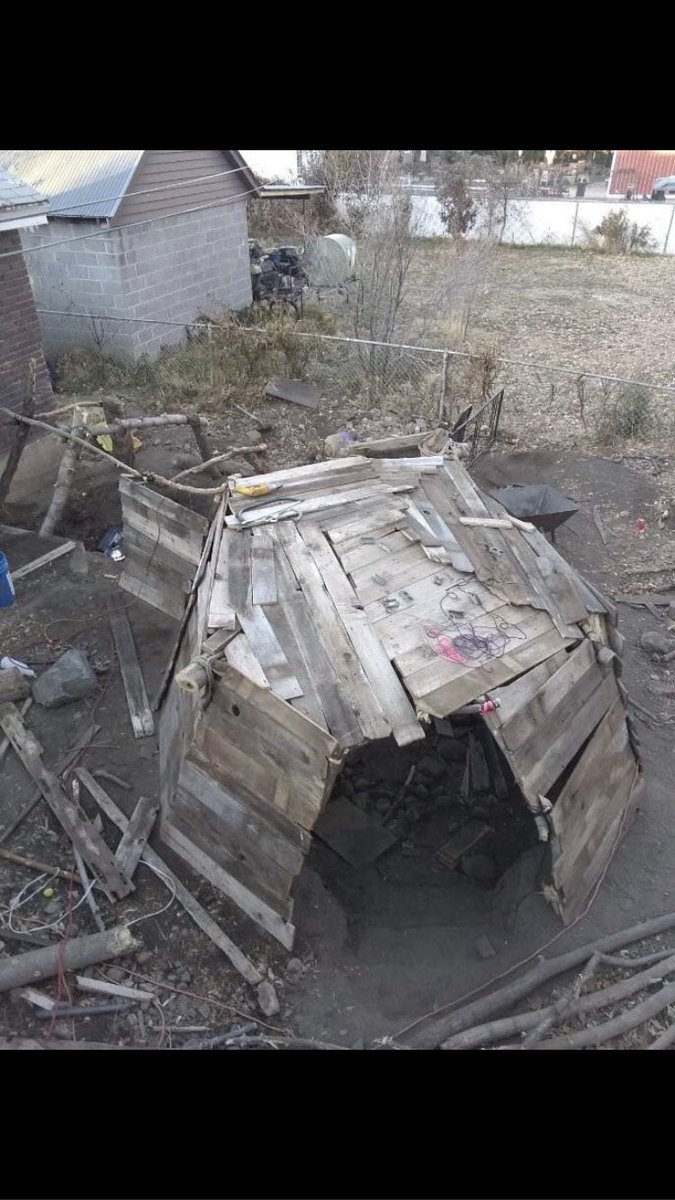 mcbrosman's tweet photo. Twitter, make my brother famous. A couple months ago, he dug a giant hole in the ground and said he was going to make a “mud hut.” We thought it was gonna be a cute little dirt club house. He finished it yesterday and it’s unbelievable: https://t.co/vteBqdgaP8