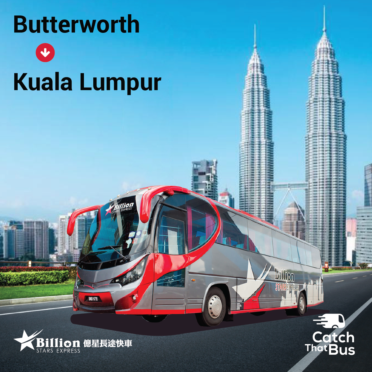 catchthatbusMY's tweet photo. “Butter-worth” fares to Kuala Lumpur with Billion Stars for as low as RM28.80 per person, one-way 😎
Book with #CatchThatBus today.
#malaysiabusoperator #expressbus #bustravel #budgettravel https://t.co/tu4sScqNK5