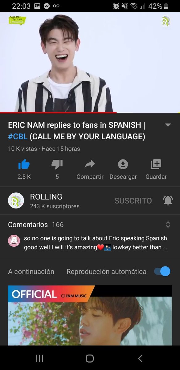DenniseGr's tweet photo. @ROLLING_KPOP @ericnamofficial Your Spanish is great, I love listening to it is very tender and it is fun the way you answer your fans, I am happy to have the opportunity to understand the same language and that there are no barriers to love. Eric really make my life happy ❤ https://t.co/olKJ6BsLjS